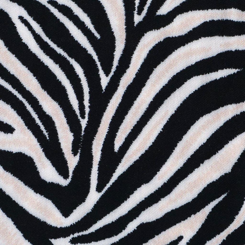 Viskose Druck Animalprint Zebra schwarz hellbeige